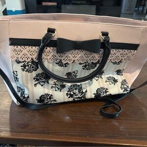 Betsey Johnson Pink and Black Floral Women's Bag